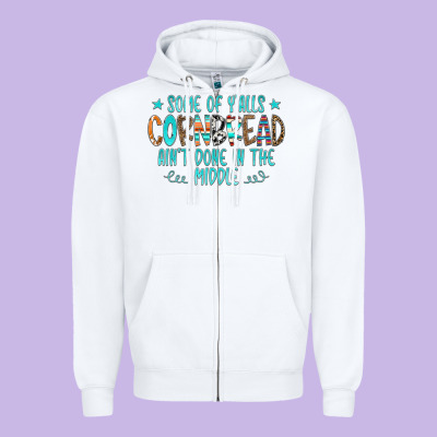 Some Of Y'alls Cornbread Ain't Done In The Middle Zipper Hoodie Designed By Cowcowdesign