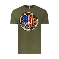 Vintage Olive Peace sign Vintage Tee - JahusDesignShop