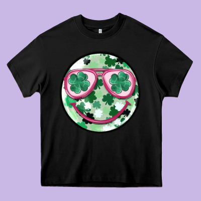St Patrick's Smiley Heavy Core Tee Designed By Maliassmallbusiness