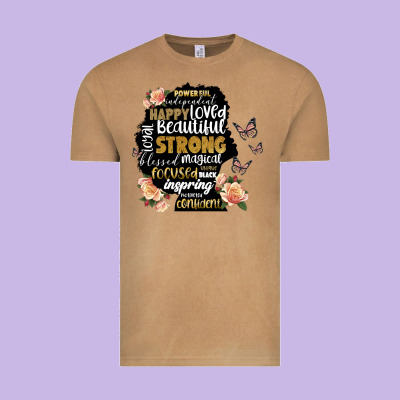 Black Woman Silhouette Vintage Tee Designed By Artiststas