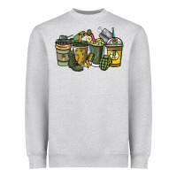 Heather Grey Army coffee cups 4th of july Heavyweight Sweatshirt - HowdyJamesFarm