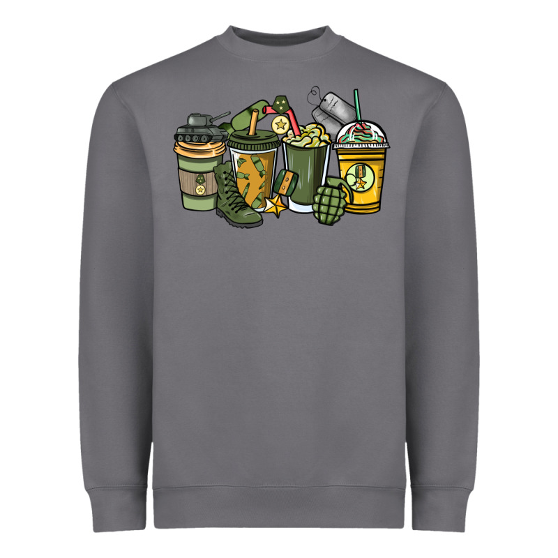Army Coffee Cups 4th Of July Heavyweight Sweatshirt by HowdyJamesFarm | Teevron