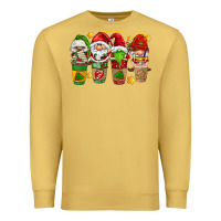 Antique Gold christmas coffee cups gnomies Premium Sweatshirt - FaDigitalArtStudio