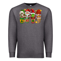 Charcoal Heather christmas coffee cups gnomies Premium Sweatshirt - FaDigitalArtStudio