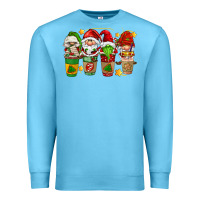 Ocean Blue christmas coffee cups gnomies Premium Sweatshirt - FaDigitalArtStudio