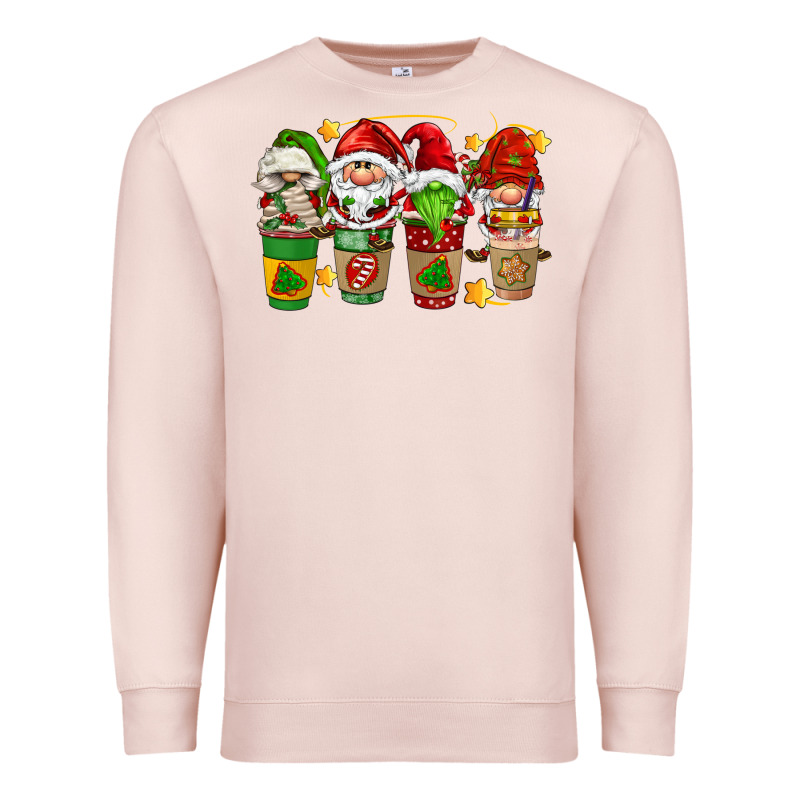 Christmas Coffee Cups Gnomies Premium Sweatshirt by FaDigitalArtStudio | Teevron