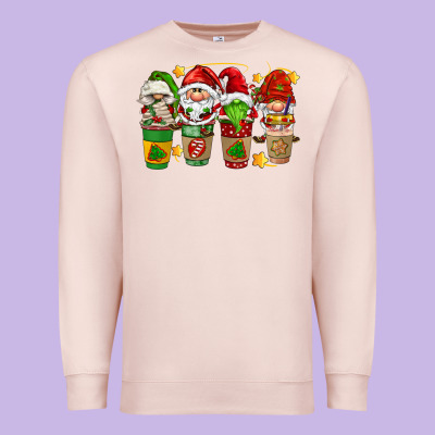 Christmas Coffee Cups Gnomies Premium Sweatshirt Designed By Fadigitalartstudio