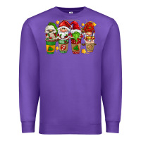 Purple christmas coffee cups gnomies Premium Sweatshirt - FaDigitalArtStudio