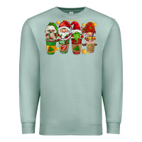Seafoam christmas coffee cups gnomies Premium Sweatshirt - FaDigitalArtStudio
