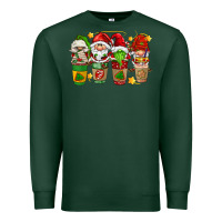 Sports Green christmas coffee cups gnomies Premium Sweatshirt - FaDigitalArtStudio