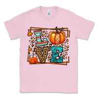 Bubblegum Pink Fall Autumn Leopard Love Pumpkin Classic Tee - LillyAllenDesigns