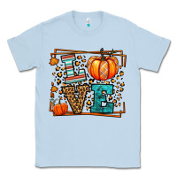 Dusty Blue Fall Autumn Leopard Love Pumpkin Classic Tee - LillyAllenDesigns