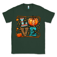 Sports Green Fall Autumn Leopard Love Pumpkin Classic Tee - LillyAllenDesigns