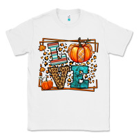 White Fall Autumn Leopard Love Pumpkin Classic Tee - LillyAllenDesigns