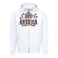 White 4 july god bless america western Zipper Hoodie - CowCowDesign