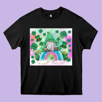 St Patrick's Gnome Heavy Core Tee Designed By Maliassmallbusiness