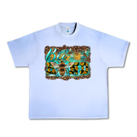 Grape Ice bee kind with sunflower and leopard background Urban Heavy Tee - Artiststas