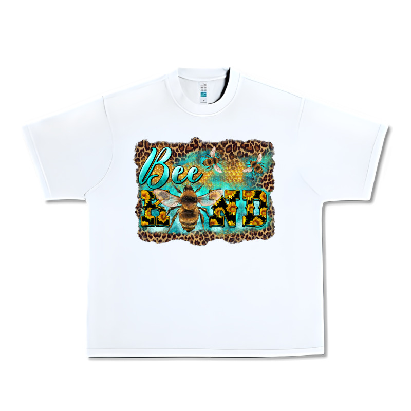 Bee Kind With Sunflower And Leopard Background Urban Heavy Tee by Artiststas | Teevron