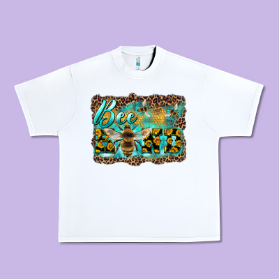 Bee Kind With Sunflower And Leopard Background Urban Heavy Tee Designed By Artiststas