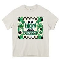 Cream not lucky just blessed Heavy Core Tee - MaliasSmallBusiness