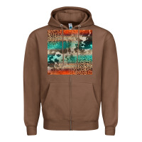 Chestnut Leopard Cowhide Pattern Zipper Hoodie - CowCowDesign