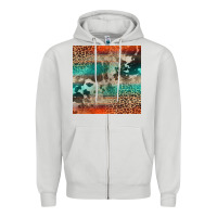 Dove Grey Leopard Cowhide Pattern Zipper Hoodie - CowCowDesign