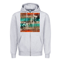 Heather Grey Leopard Cowhide Pattern Zipper Hoodie - CowCowDesign