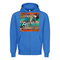 True Royal Leopard Cowhide Pattern Zipper Hoodie - CowCowDesign