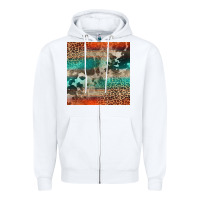 White Leopard Cowhide Pattern Zipper Hoodie - CowCowDesign