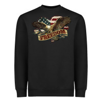 Black Freedom America Eagle 4th of july Heavyweight Sweatshirt - HowdyJamesFarm