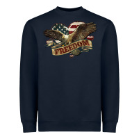 Navy Freedom America Eagle 4th of july Heavyweight Sweatshirt - HowdyJamesFarm