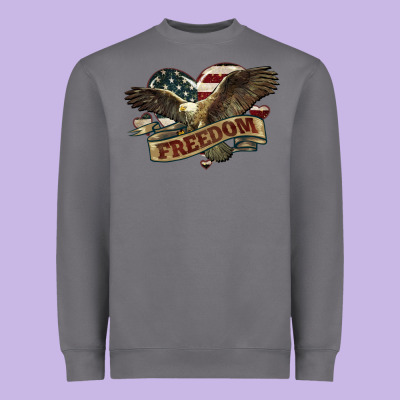 Freedom America Eagle 4th Of July Heavyweight Sweatshirt Designed By Howdyjamesfarm