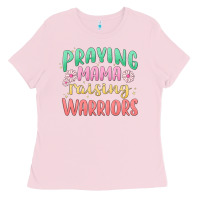 Bubblegum Pink prying mama raising warriors malia Ladies Tee - MaliasSmallBusiness