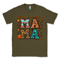 Army Green Fall Autumn Leopard Mama Classic Tee - LillyAllenDesigns