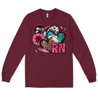 Burgundy rn registered nurse hearts Long Sleeve Tee - Jasminsmagicworld