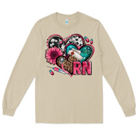 Rn Registered Nurse Hearts Long Sleeve Tee | Teevron