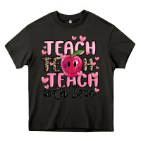 Asphalt teach teach teach with love Heavy Core Tee - MaliasSmallBusiness