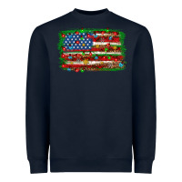 Navy Christmas American flag 4th of july Heavyweight Sweatshirt - HowdyJamesFarm