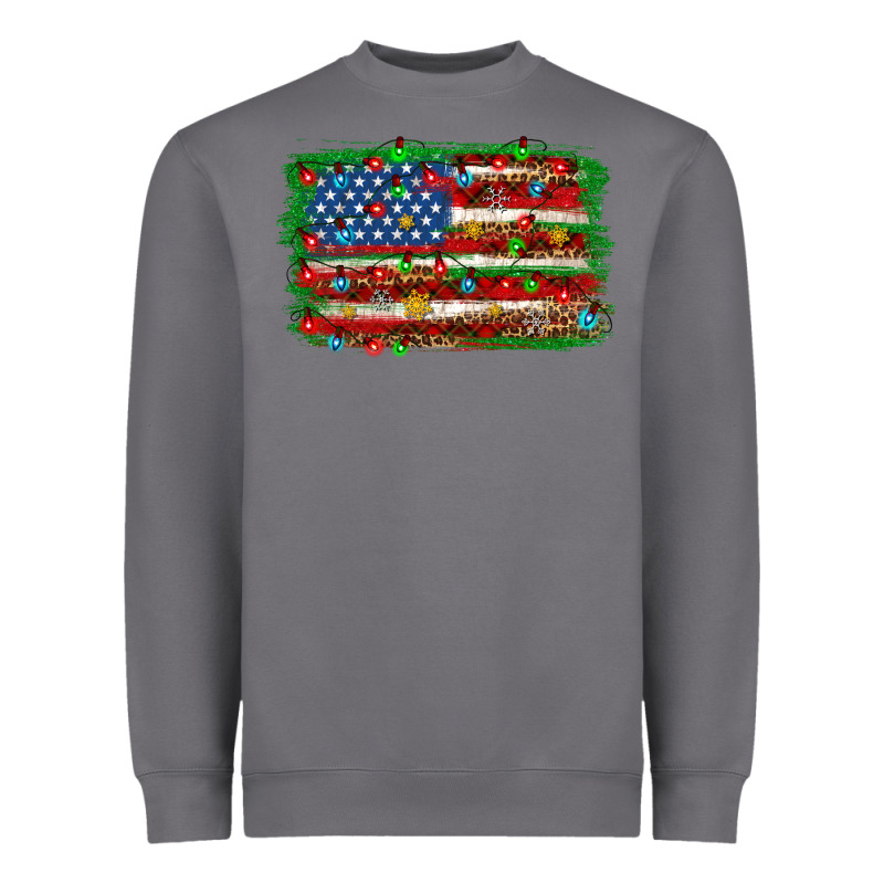 Christmas American Flag 4th Of July Heavyweight Sweatshirt by HowdyJamesFarm | Teevron