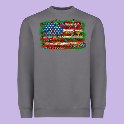 Christmas American Flag 4th Of July Heavyweight Sweatshirt Designed By Howdyjamesfarm