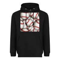 Black baseball seamless pattern Heavyweight Hoodie - BundleAndBundleShop