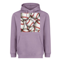 Lavender baseball seamless pattern Heavyweight Hoodie - BundleAndBundleShop