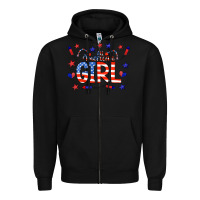 Black all american girl doodle letters Zipper Hoodie - CowCowDesign