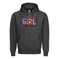 Charcoal Heather all american girl doodle letters Zipper Hoodie - CowCowDesign