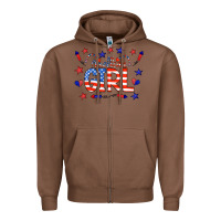 Chestnut all american girl doodle letters Zipper Hoodie - CowCowDesign