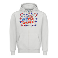 Dove Grey all american girl doodle letters Zipper Hoodie - CowCowDesign