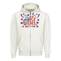 Oatmeal Heather all american girl doodle letters Zipper Hoodie - CowCowDesign