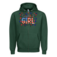 Sports Green all american girl doodle letters Zipper Hoodie - CowCowDesign