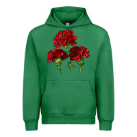 Emerald Scarlet Red Carnation Illustrations Urban Hoodie - LillyAllenDesigns