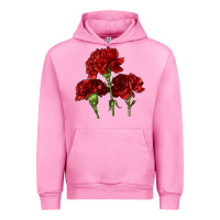 Fuchsia Pink Scarlet Red Carnation Illustrations Urban Hoodie - LillyAllenDesigns